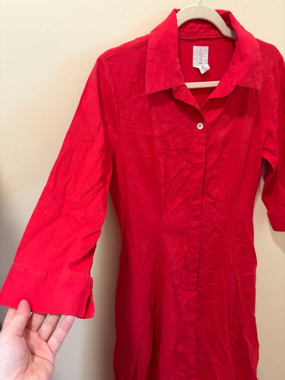joie red linen blend midi maxi dress - Picture 2 of 6